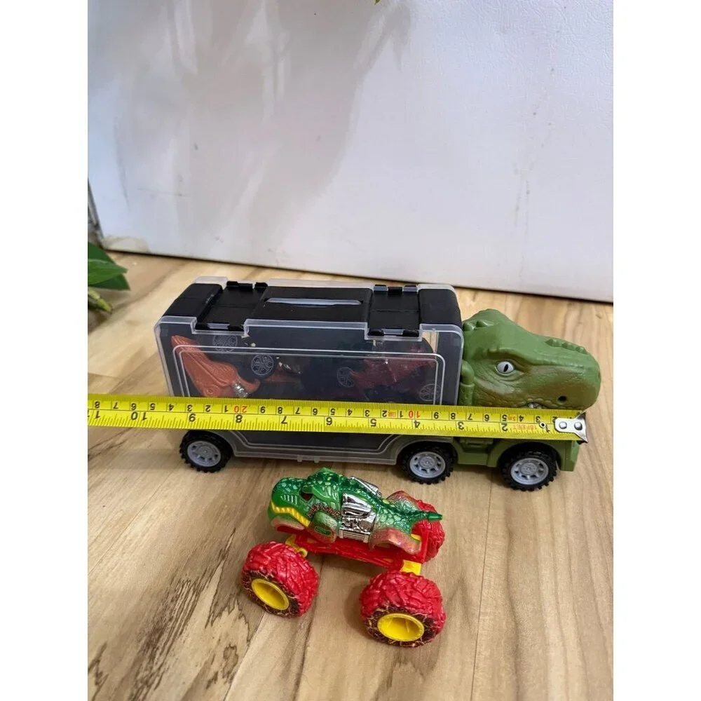 Dinosaur Monster Truck Set with Carrying Case & Trailer